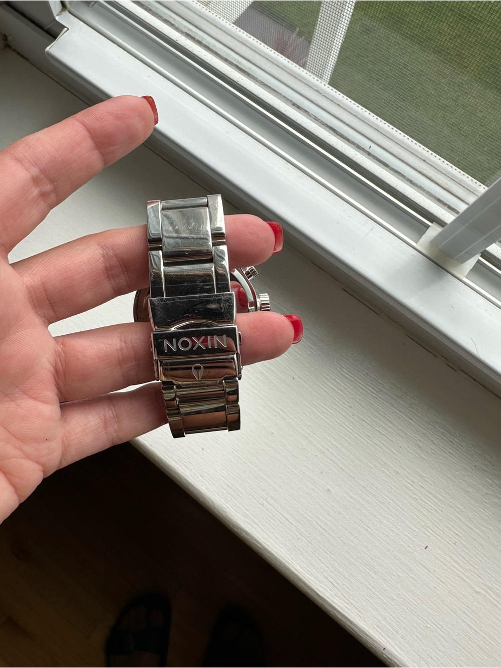 Nixon Silver Stainless Steel Chronograph with White Dial - Picture 3 of 6